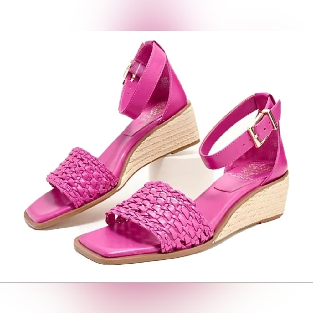 Vince Camuto Adjustable Espadrille Wedge Sandals - Bretandi Women's Size 7.5W